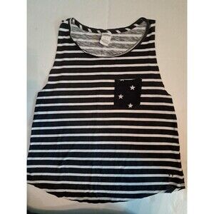 PINK Tank Top M Blk/Wht Strip